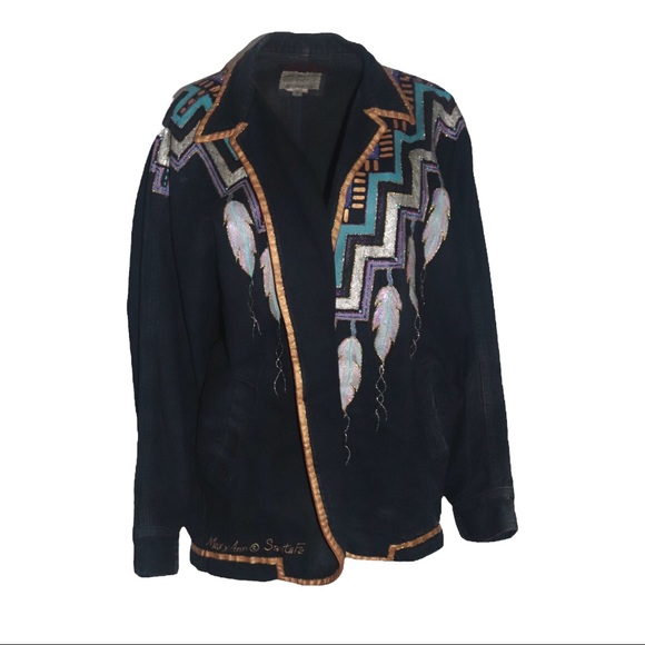 Mary Ann Nibbelink Sundance Vintage Handpainted Denim Jacket Medium Southwest - Picture 3 of 14